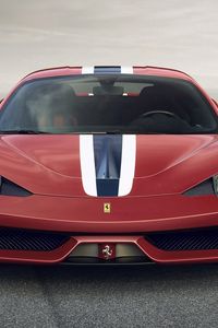 Превью обои ferrari 458 speciale, ferrari, красный, вид спереди