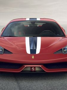 Превью обои ferrari 458 speciale, ferrari, красный, вид спереди