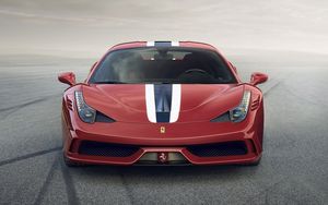 Превью обои ferrari 458 speciale, ferrari, красный, вид спереди