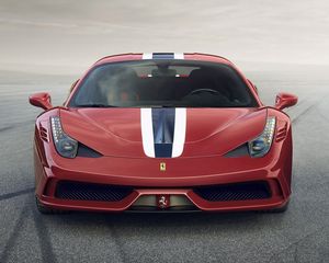 Превью обои ferrari 458 speciale, ferrari, красный, вид спереди