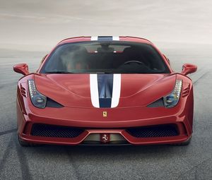 Превью обои ferrari 458 speciale, ferrari, красный, вид спереди