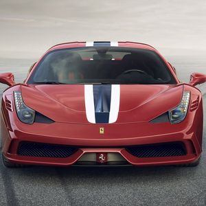 Превью обои ferrari 458 speciale, ferrari, красный, вид спереди