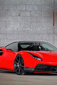 Превью обои ferrari, 488, gtb, красный, вид сбоку