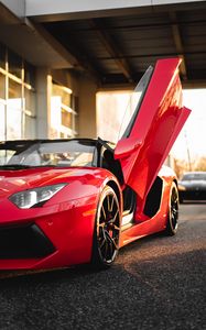 Превью обои ferrari, автомобиль, спорткар, суперкар, красный