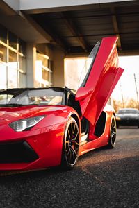 Превью обои ferrari, автомобиль, спорткар, суперкар, красный