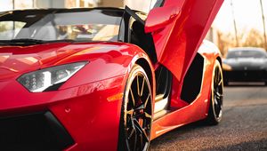 Превью обои ferrari, автомобиль, спорткар, суперкар, красный
