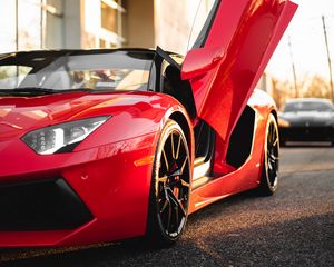 Превью обои ferrari, автомобиль, спорткар, суперкар, красный
