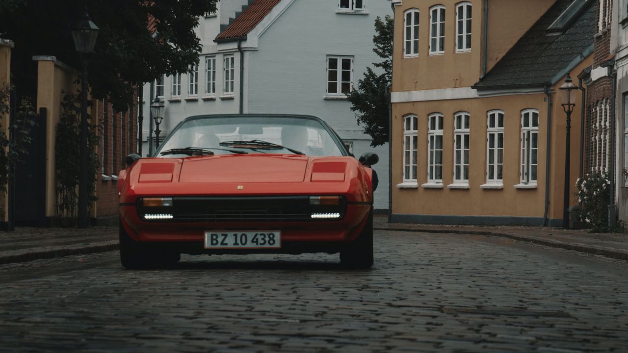 Обои ferrari, автомобиль, спорткар, красный, старый