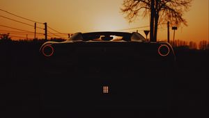 Превью обои ferrari, автомобиль, темный, вид сзади