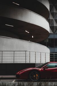Превью обои ferrari, автомобиль, вид сбоку, красный