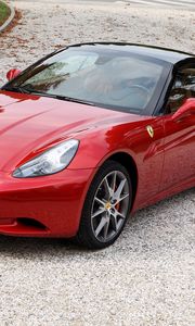 Превью обои ferrari california, ferrari, красный, вид сбоку, авто