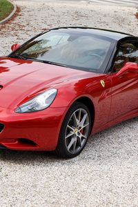 Превью обои ferrari california, ferrari, красный, вид сбоку, авто