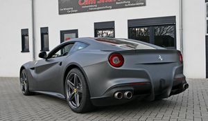 Превью обои ferrari, f12, berlinetta, вид сзади, черный