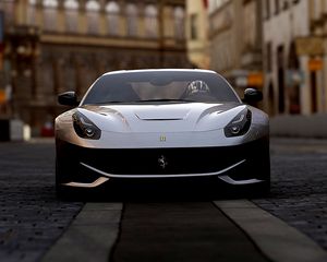 Превью обои ferrari f12, ferrari, спорткар, вид спереди