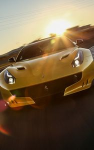 Превью обои ferrari, f12, трасса, поворот