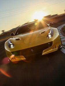 Превью обои ferrari, f12, трасса, поворот