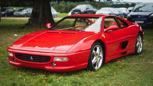 Превью обои ferrari f355, ferrari, автомобиль, спорткар, красный, стоянка