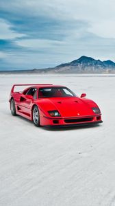 Превью обои ferrari f40, озеро, машина