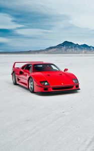 Превью обои ferrari f40, озеро, машина