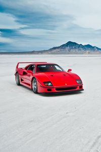 Превью обои ferrari f40, озеро, машина