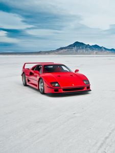 Превью обои ferrari f40, озеро, машина