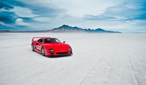 Превью обои ferrari f40, озеро, машина