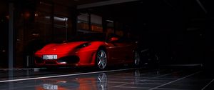 Превью обои ferrari f430, ferrari, спорткар, красный, тень