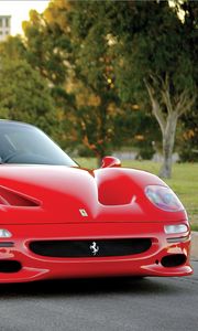 Превью обои ferrari, f50, preserial, красный, вид спереди