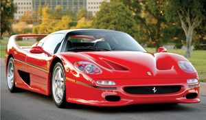 Превью обои ferrari, f50, preserial, красный, вид спереди