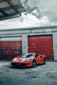 Превью обои ferrari f8 tributo, ferrari, автомобиль, спорткар, красный