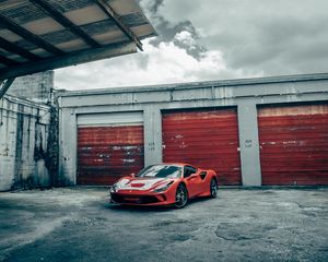 Превью обои ferrari f8 tributo, ferrari, автомобиль, спорткар, красный