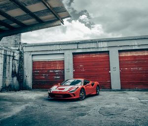 Превью обои ferrari f8 tributo, ferrari, автомобиль, спорткар, красный