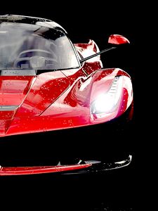 Превью обои ferrari laferrari, ferrari, красный, спорткар, вид спереди