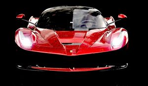 Превью обои ferrari laferrari, ferrari, красный, спорткар, вид спереди