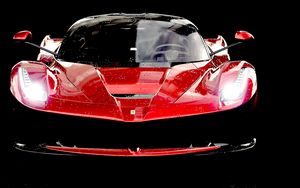 Превью обои ferrari laferrari, ferrari, красный, спорткар, вид спереди