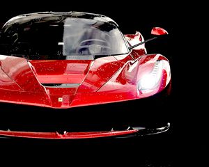 Превью обои ferrari laferrari, ferrari, красный, спорткар, вид спереди