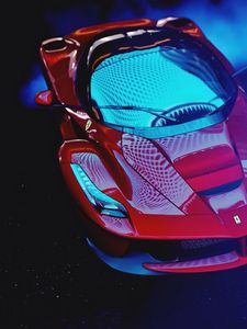 Превью обои ferrari laferrari, ferrari, спорткар, гонки, вид сверху