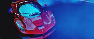 Превью обои ferrari laferrari, ferrari, спорткар, гонки, вид сверху