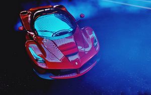 Превью обои ferrari laferrari, ferrari, спорткар, гонки, вид сверху