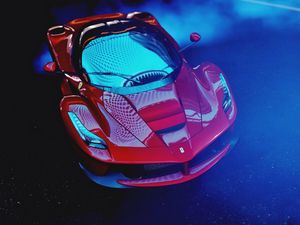 Превью обои ferrari laferrari, ferrari, спорткар, гонки, вид сверху