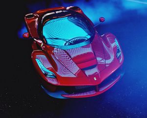 Превью обои ferrari laferrari, ferrari, спорткар, гонки, вид сверху