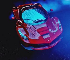 Превью обои ferrari laferrari, ferrari, спорткар, гонки, вид сверху