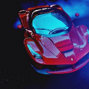 Превью обои ferrari laferrari, ferrari, спорткар, гонки, вид сверху