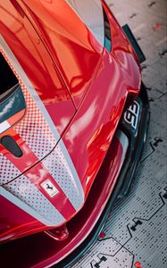 Превью обои ferrari, машина, спорткар, красный, вид спереди
