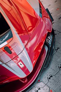 Превью обои ferrari, машина, спорткар, красный, вид спереди