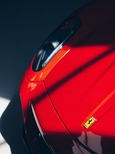 Превью обои ferrari, машина, спорткар, красный, эмблема