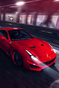 Превью обои ferrari, pininfarina, novitec rosso, красный, скорость