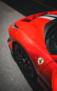 Превью обои ferrari, спорткар, автомобиль, красный