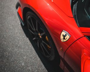 Превью обои ferrari, спорткар, автомобиль, красный