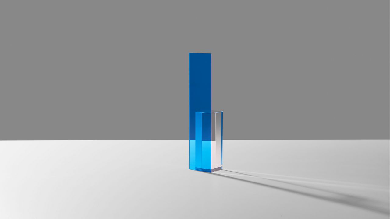 Обои фигура, стеклянный, синий, минимализм, тень